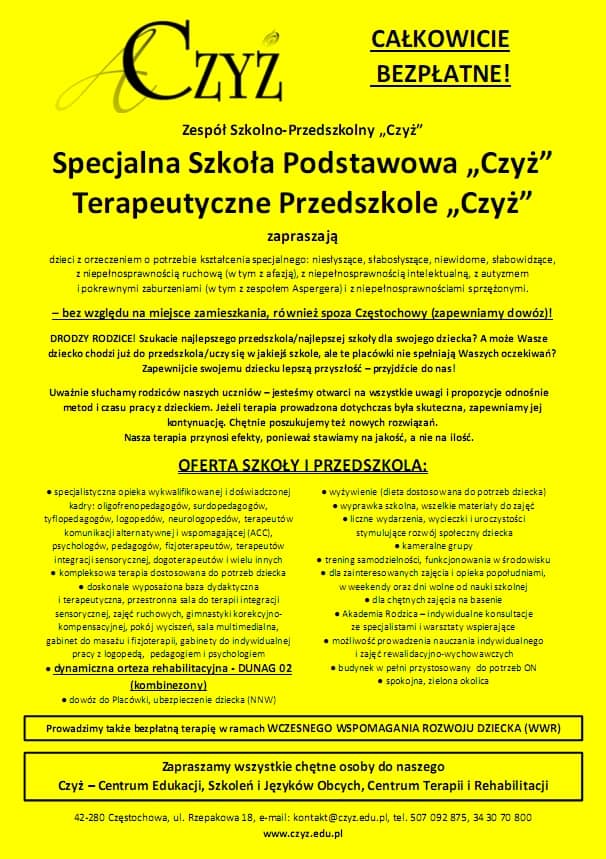 You are currently viewing Plakat ofertowy szkoły Czyż