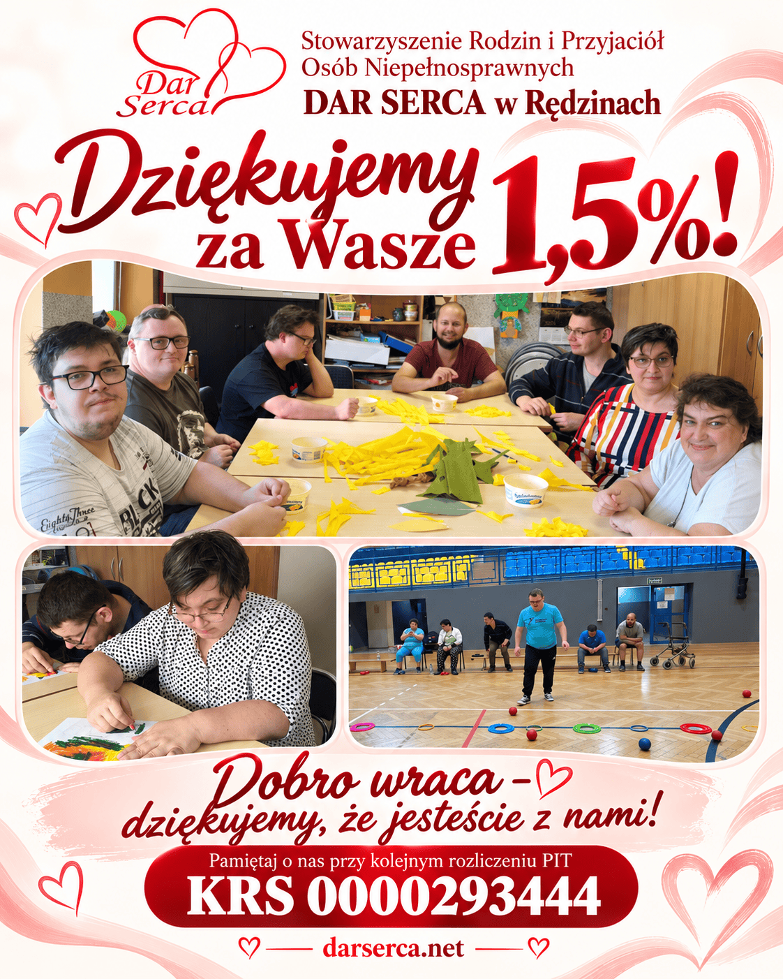 Podziękowanie za 1%